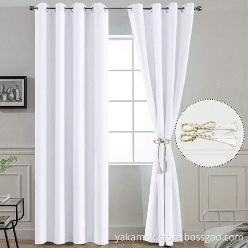 Rideaux occultants blanc pur, 96 pouces de long